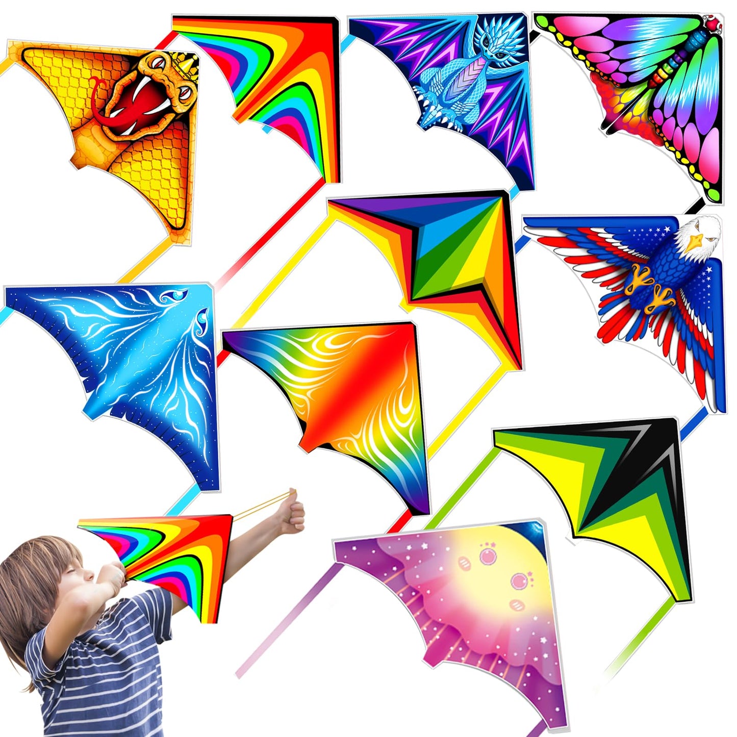 8 Pack Mini Kites for Boys Girls 3-5 6 7 8 Gifts & Party Favors, Finger Launcher Kites Bulk Easy to Fly Ejection Kite for Kids Teens Ages 4-18 Beach Graden Backyard Yard Outdoor Flying Toys