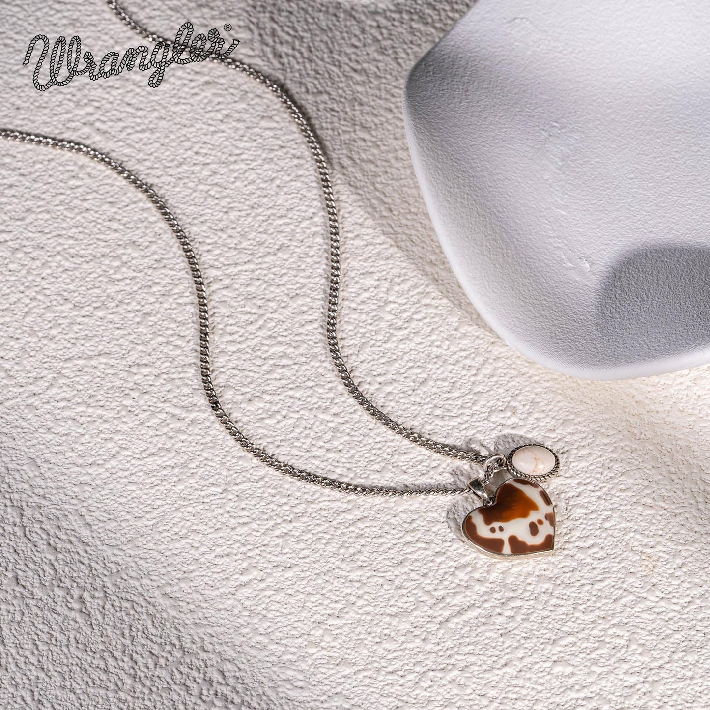 Montana West x Wrangler Western Pendant Necklace for Women 14k Gold Silver Heart Statement Turquoise Cowgirl Vintage Trendy Fashion Jewelry WNS-1129S-BG
