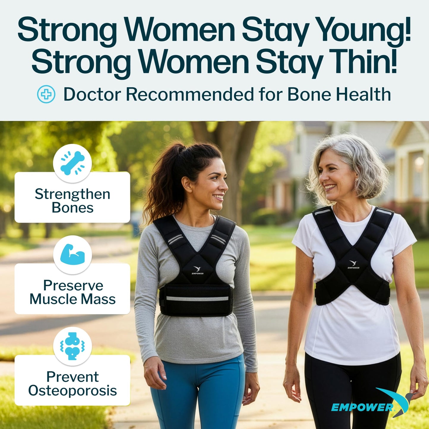 Empower Weighted Vest for Women - Workout Vest - Fixed 8lbs or Adjustable 10-12-14-16lbs - Adds Resistance to Strength Training, Running, Walking & Cardio - Designed To Fit A Woman’s Body