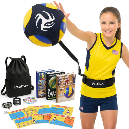 VbStar Volleyball Training Equipment Aid - Practice Your Serving, Setting & Spiking with Ease, Great Solo Serve & Spike Trainer for Beginners & Pro, Perfect Volleyball Gift