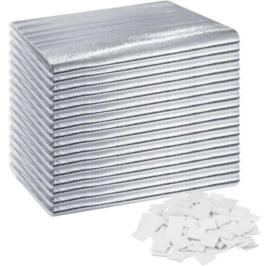 Frienda Garage Door Insulation Set 24 x 48 Inch White Foam Core Insulation Panels Reflective Aluminum Radiant Barrier Thermal Shield with Adhesive Tape for Greenhouse Attics Walls(16 Pcs)