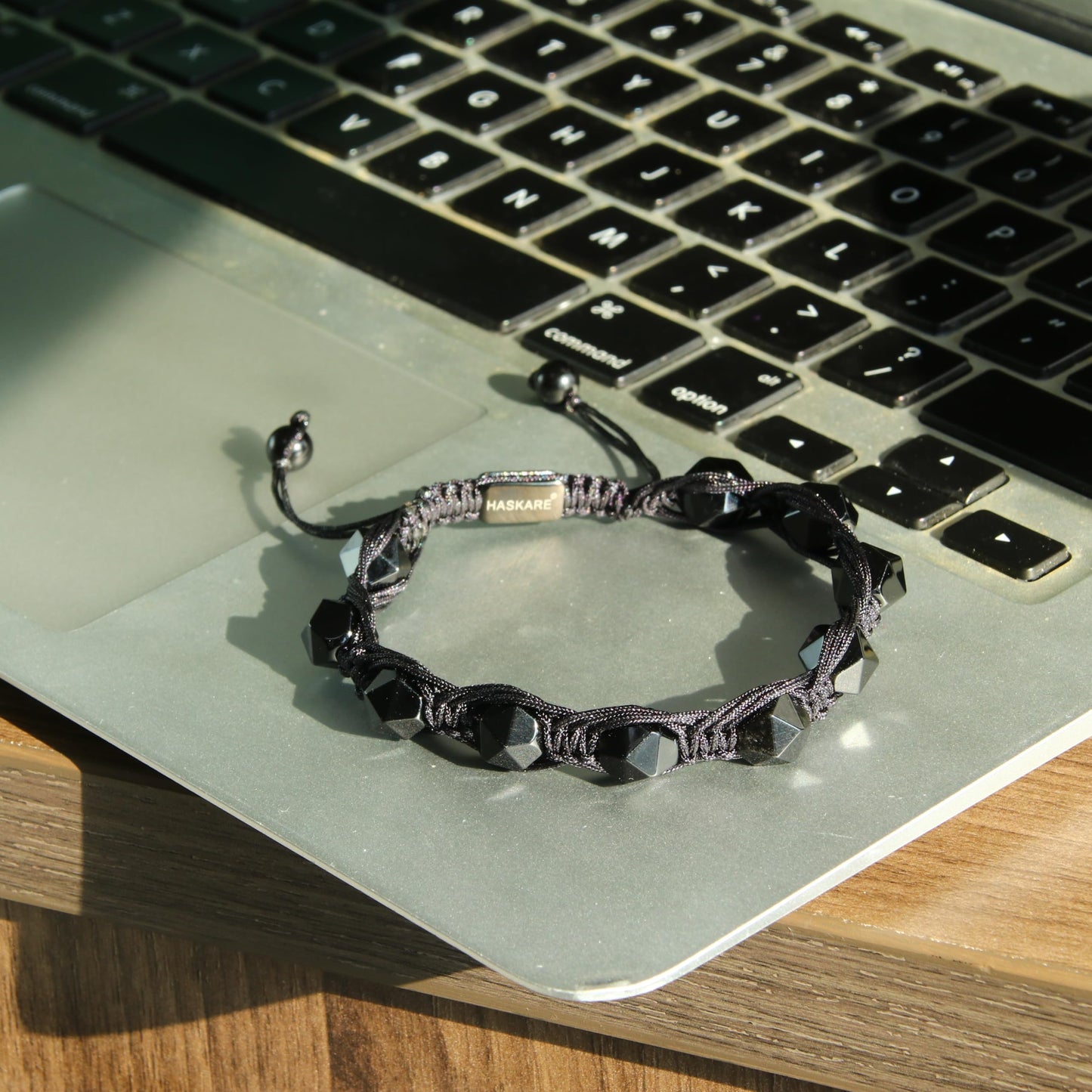 HASKARE Easter Gifts for Men Teens - Handmade Gift Protection Strength Natural Obsidian Beaded Bracelet for Dad Son Husband Brother Boyfriend