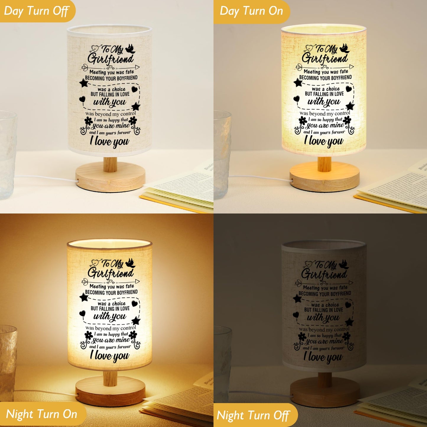 WSYEAR Romantic Gifts for Girlfriend Mothers Day Gifts, Night Light Lamp, Girlfriends Birthday Gifts for Her from Boyfriends