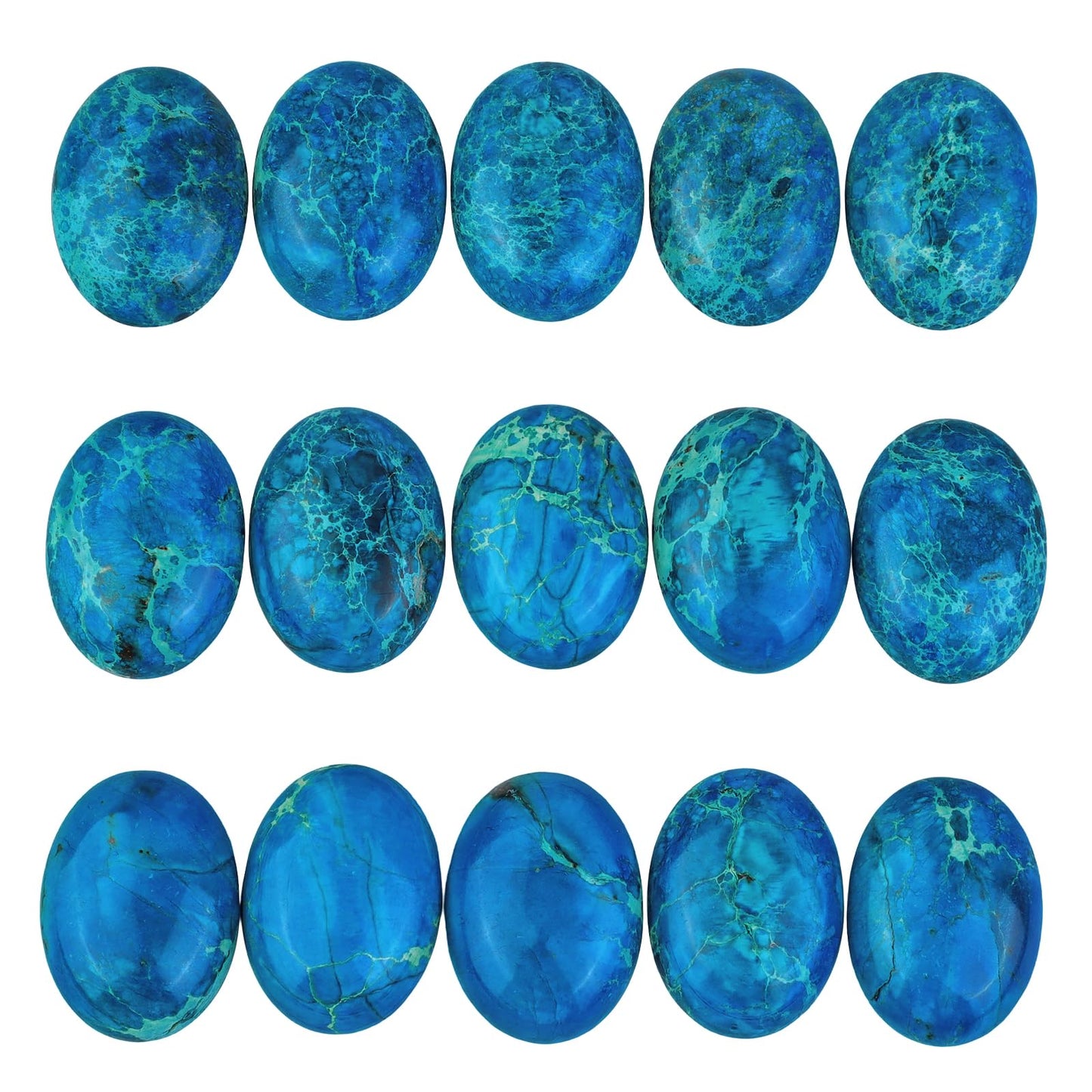 rockcloud 22x30mm Oval Cabochon Flatback Semi-precious Stones Sea Sediment Jasper for Jewelry Making Pack of 5