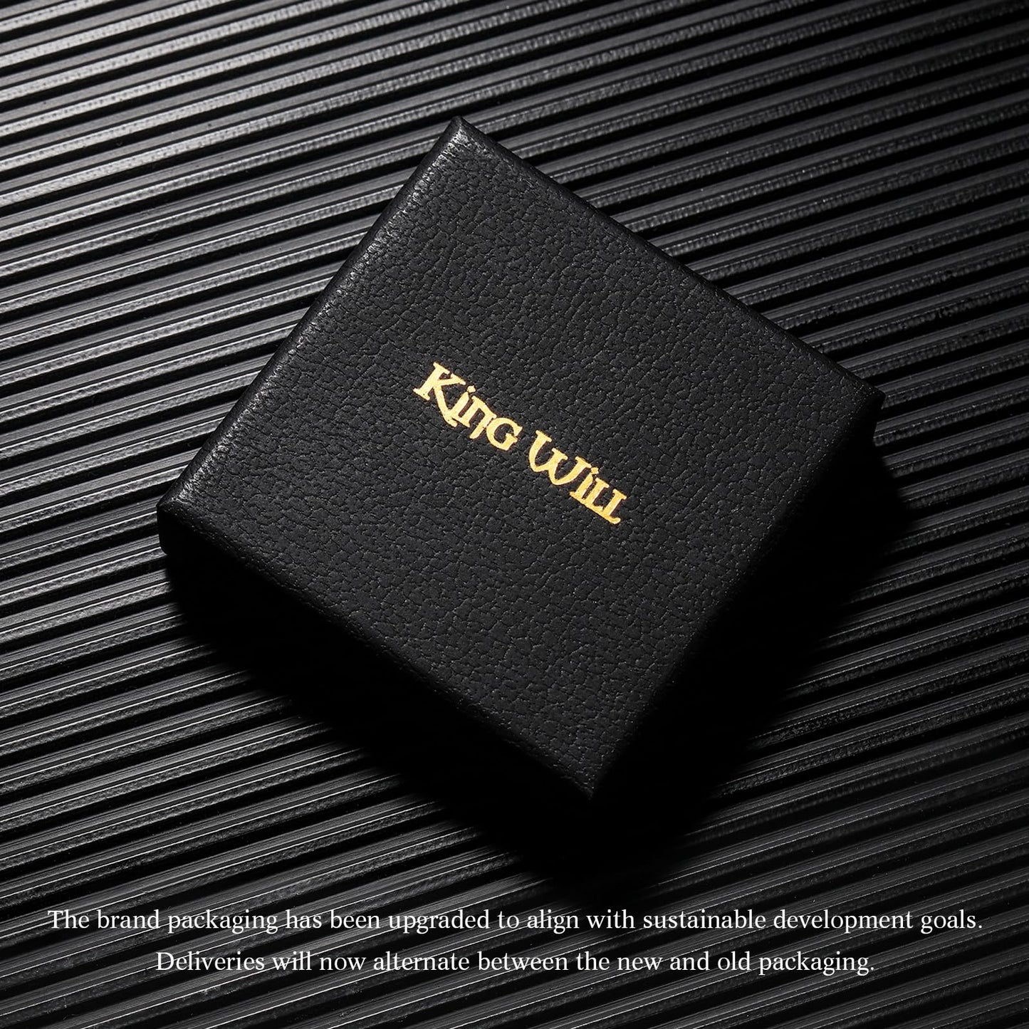 King Will Black 8mm Stainless Steel Chain Mesh Simple Plain Spinner Anxiety Ring for Women Men Wedding Band Ring Fidget Ring Mesh Chain Woven Mesh 10