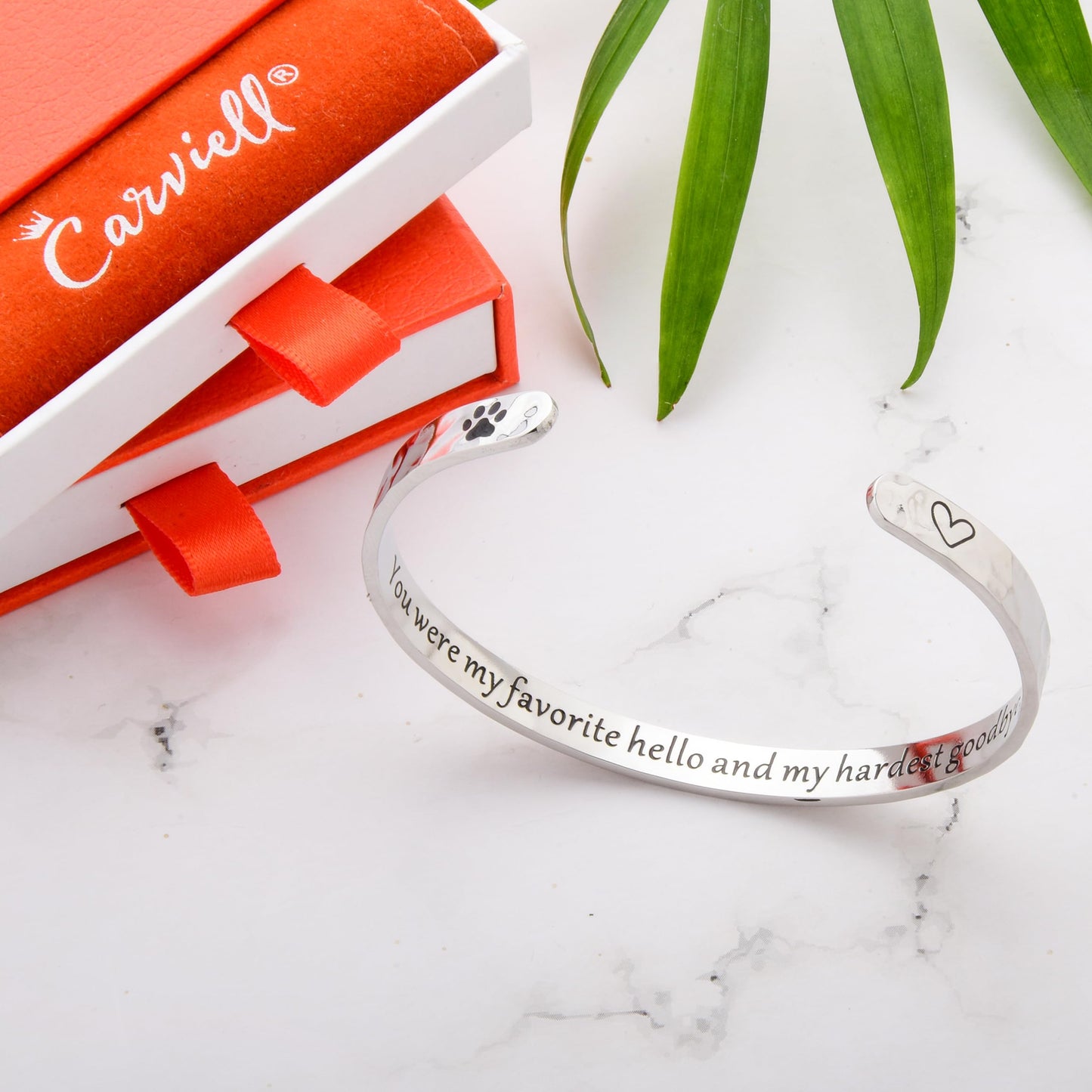 Carviell Bracelet Pet Memorial Gifts for Dogs Loss of Dog Sympathy Gift, Cat Dog Remembrance Jewelry
