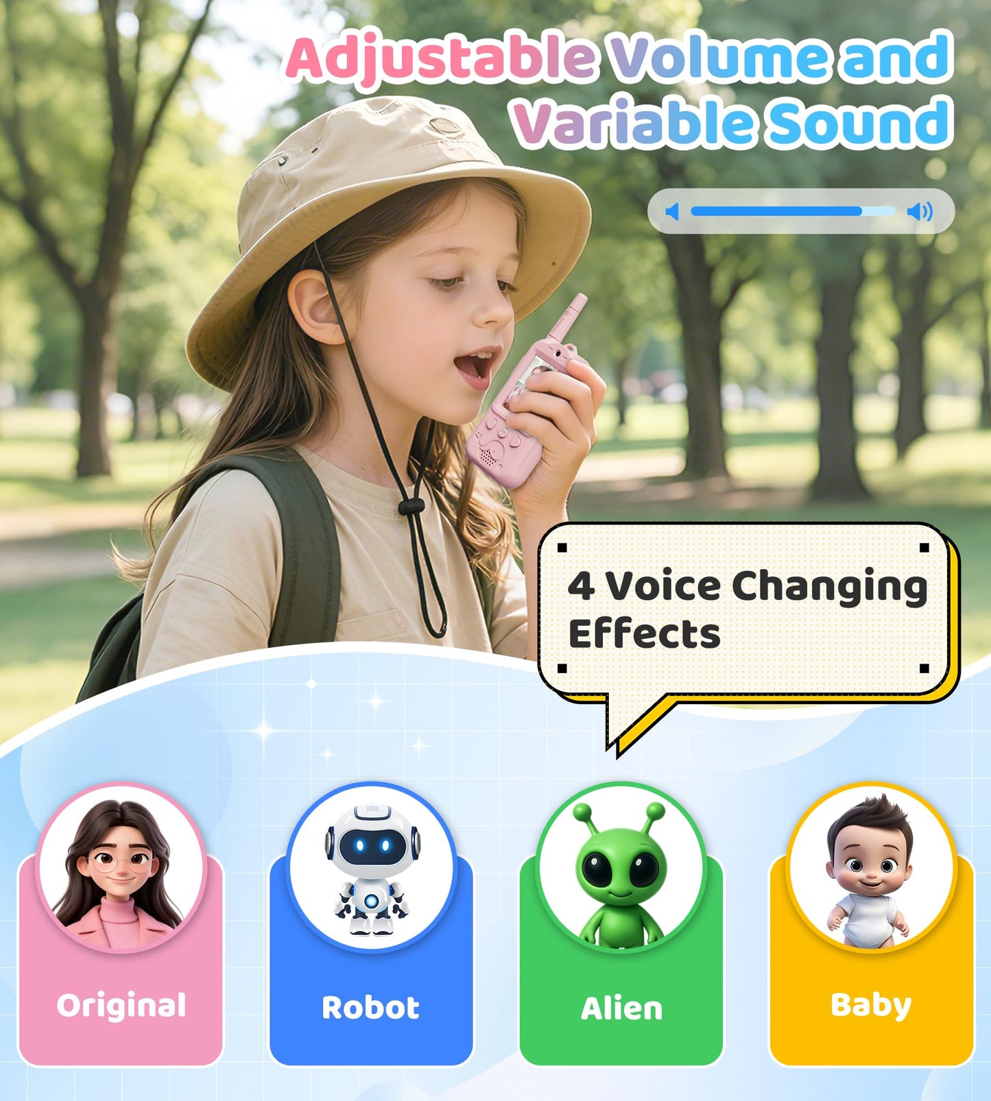 Dual Cameras Video Walkie Talkies for Kids, 2 Pack Rechargeable Kids Walkie Talkies Real-Time Video Chat, 2.0" Screen, Voice Intercom, Emoji, Photo, Music, Birthday Gifts for Boys Girls Age 3-9