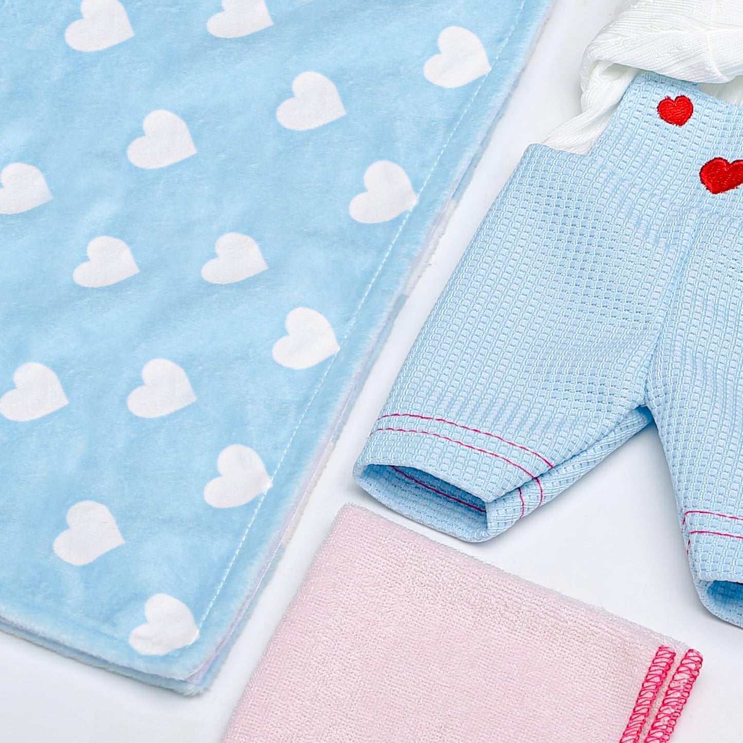 Uzoxlsn 12’’ Baby Doll with Cotton Carrier Bassinet, 15 Pcs Baby Doll Accessories Bedding, Feeding and Caring Set Magic Bottle Pacifier Diaper Blanket Pretend Play Game Gift for Girls Age 3+ Toddler