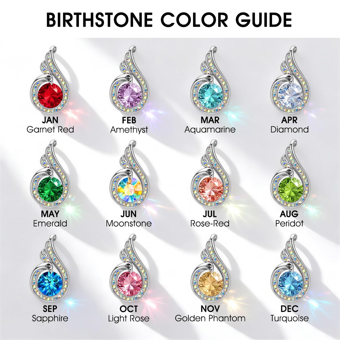 Kate Lynn Phoenix Birthstone Necklaces for Women Pendant Necklace Crystal Jewelry, Birthday Gifts for Women Wife Girlfriend Mothers Day Gift for Mom Daughter Unique Lady Christmas Jewelry Gift for Her, February Birthstone Amethyst Necklace