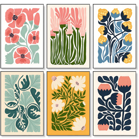 6 Pack Paint by Numbers Kit for Adults Beginner, Flower Adult Paint by Number Kits on Canvas Without Frame, Easy Flowers DIY Acrylic Oil Painting by Numbers Kits, Perfect for Home Decor 8x12 Inch