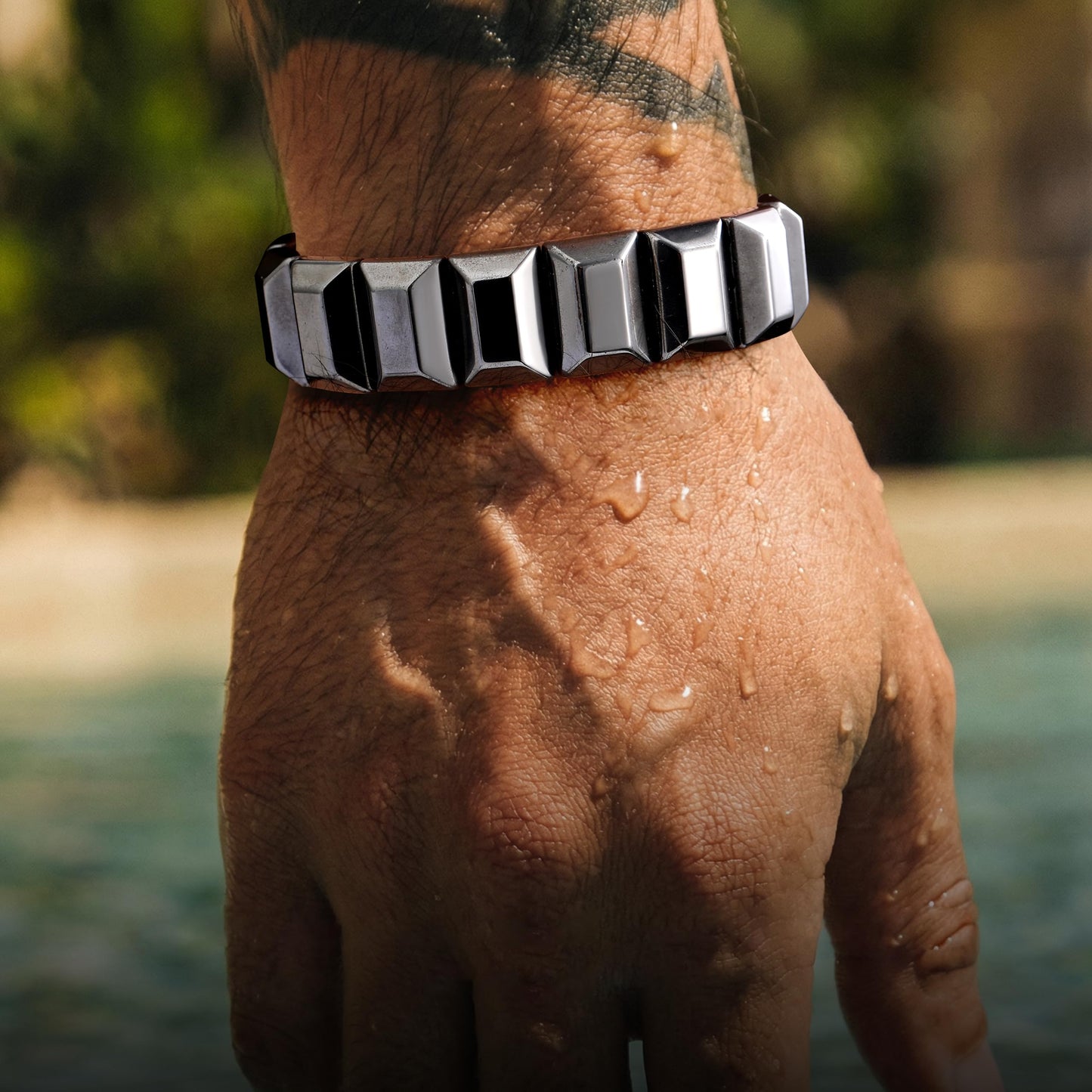 DONYUDE Fathers Day Bracelets Gifts for Stepdad Hematite Bracelet for Men Stepdad Gifts from Daughter Son Hematite Grounding Bracelet Reignite Masculine Energy Birthday Motivational Gift Jewelry