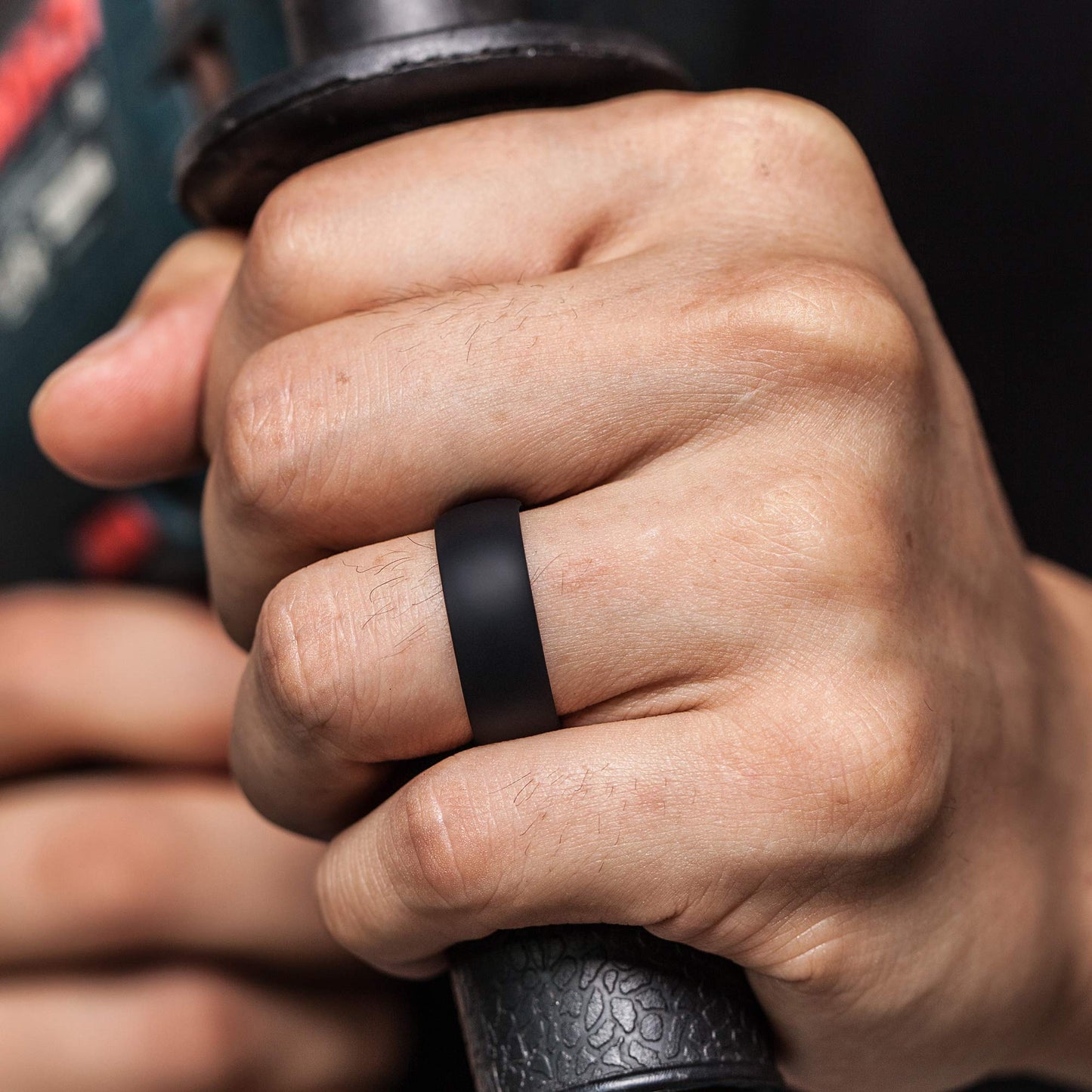 ThunderFit Men's Patterned Silicone Rings, 8mm Wide 2.2mm Thick Rubber Bands,Variety Multipack 1,4,7