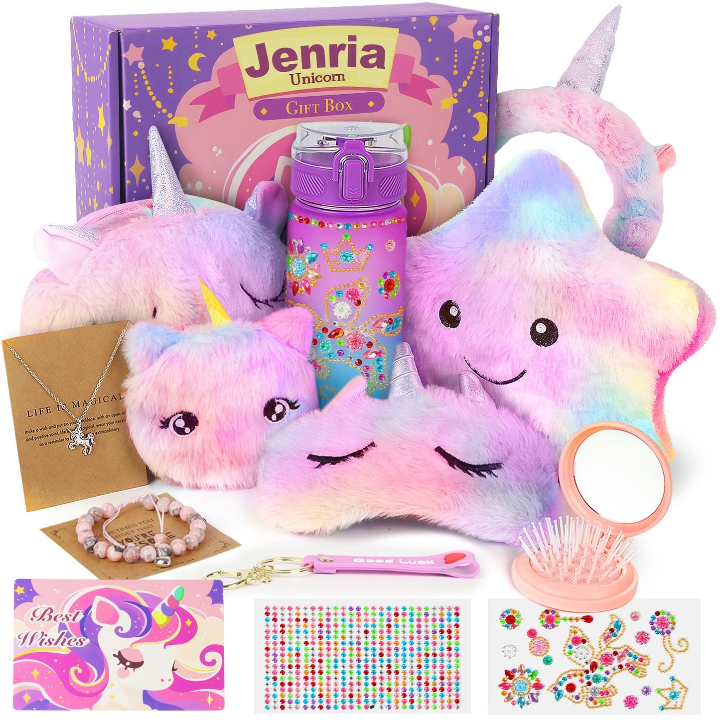Jenria Unicorn Gift for Girls, Kindergarten Graduation Gifts, Sleepover Birthday Gifts for Girls Age 3 4 5 6 7 8 9 10 Years Old Girl, Gift Ideas, Girls Toys Age 6-8, Unicorn Toys for Daughter, Niece