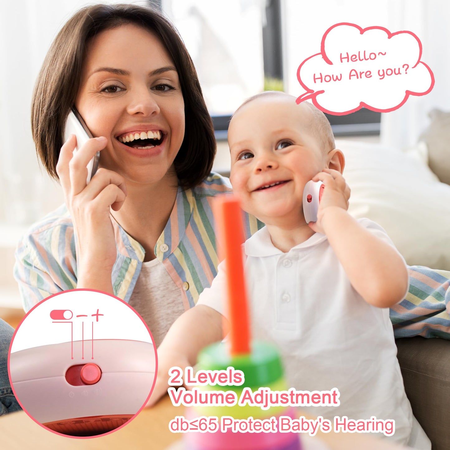 Richgv Toys for Babies 6-12 Months Girls, Dinosaur Baby Phone Toy Baby Girl Gifts with 80+ Sound Effects Color Changing Light 1 Year Old Girl Birthday Gift Stocking Stuffers 6 Months +