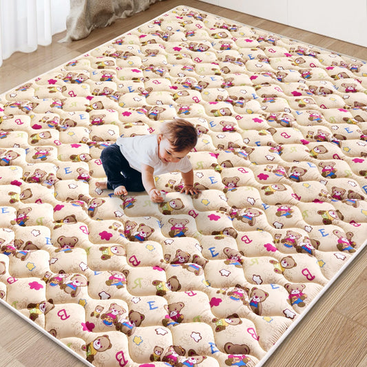 Baby Play Mat - 79" X 71",Premium Thicker Foam One-Piece Machine Washable, Extra Large Anti-Slip Soft Cushioning Foam Playmats for Babies and Toddlers, Foldable Baby Crawling Mat for Playpen