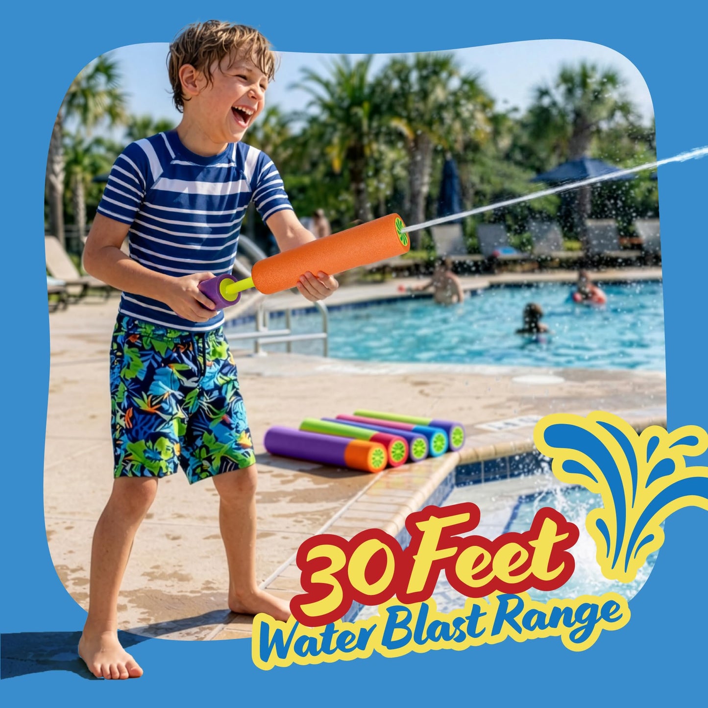 ArtCreativity Water Guns for Kids - 6 Pack - Swimming Pool Toys Water Squirter Gun - Fun Foam Water Blaster Fighting Game Toys - Summer Beach Party Outdoor Activities for Kids Ages 4-8, 6-8, 8-12