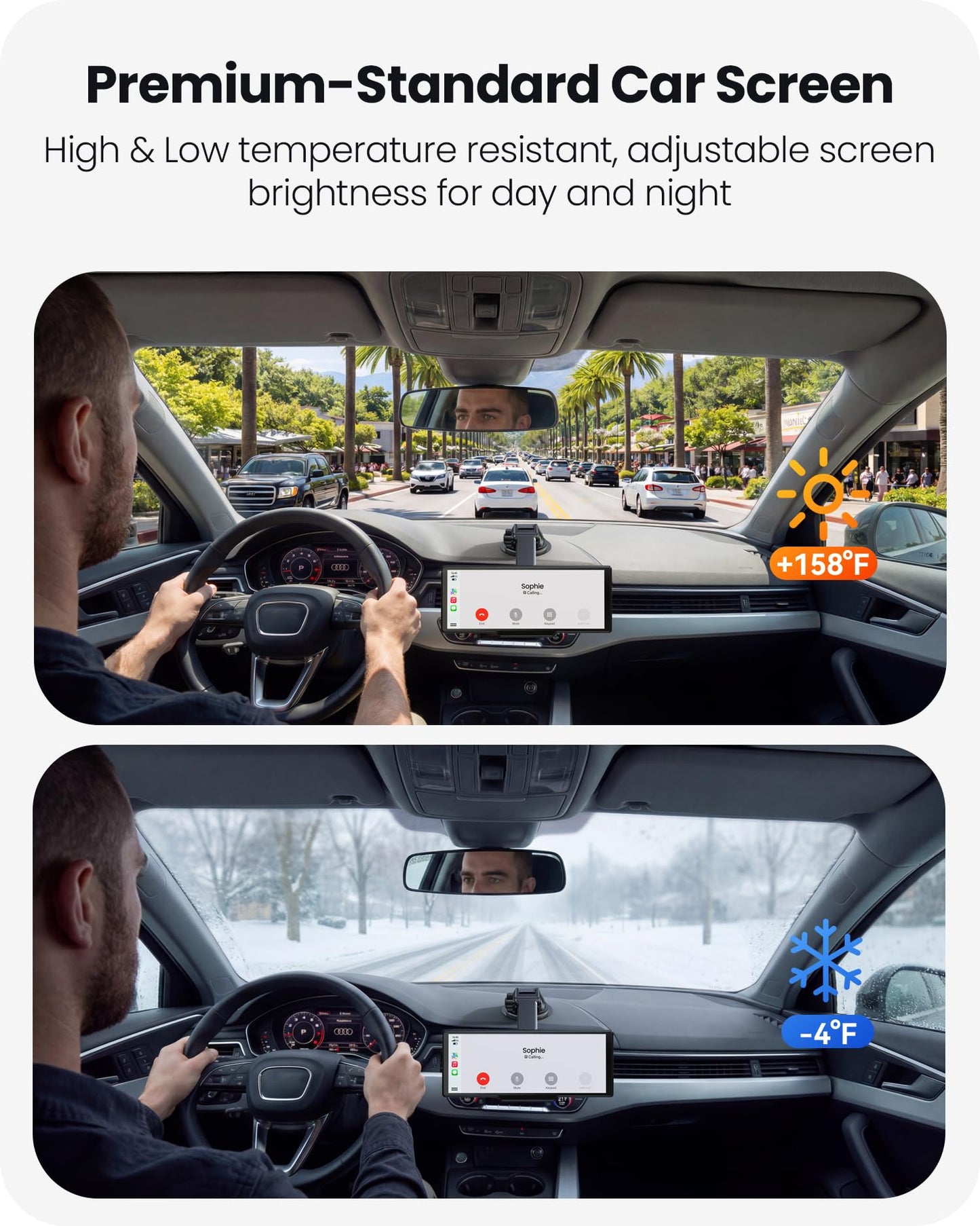 Avaett 9.26" Portable CarPlay Screen for Apple Carplay & Android Auto with 4K Dash Cam & HD Backup Camera, Wireless Car Play with Strongest Bluetooth 5.2, OTA Updates, Voice Control, GPS Navigation