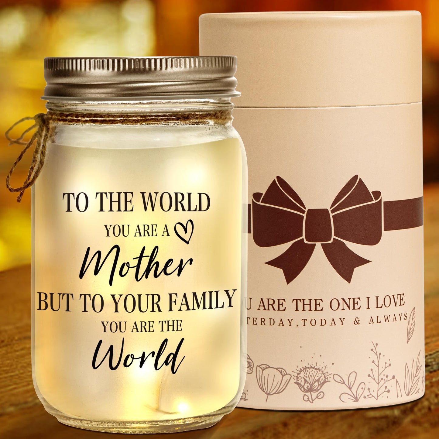 Kenon Mason Jar Night Light for Bestie, Birthday Day Gifts for Women, Home Decoration Lights, Personalized Mason Jar Mothers Day Christmas Gifts for Best Friends Sister