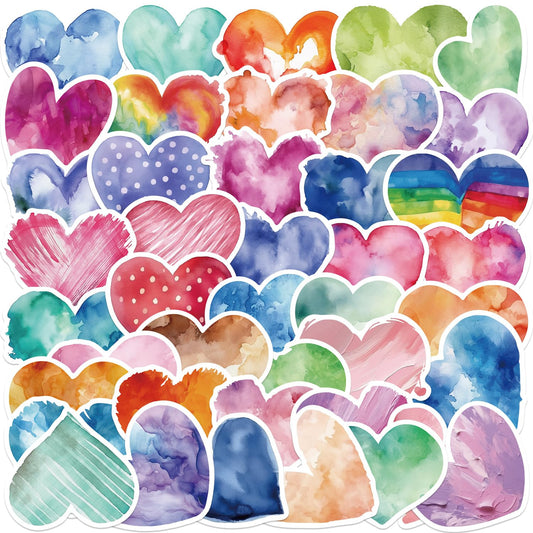 50 PCS Love Stickers Heart Sticker Cute Sticker for Journaling Laptop Scrapbook Water Bottles Guitar Suitcase Phone Snowboard Waterproof Vinyl Gifts for Women Girl Kids Adult Teens
