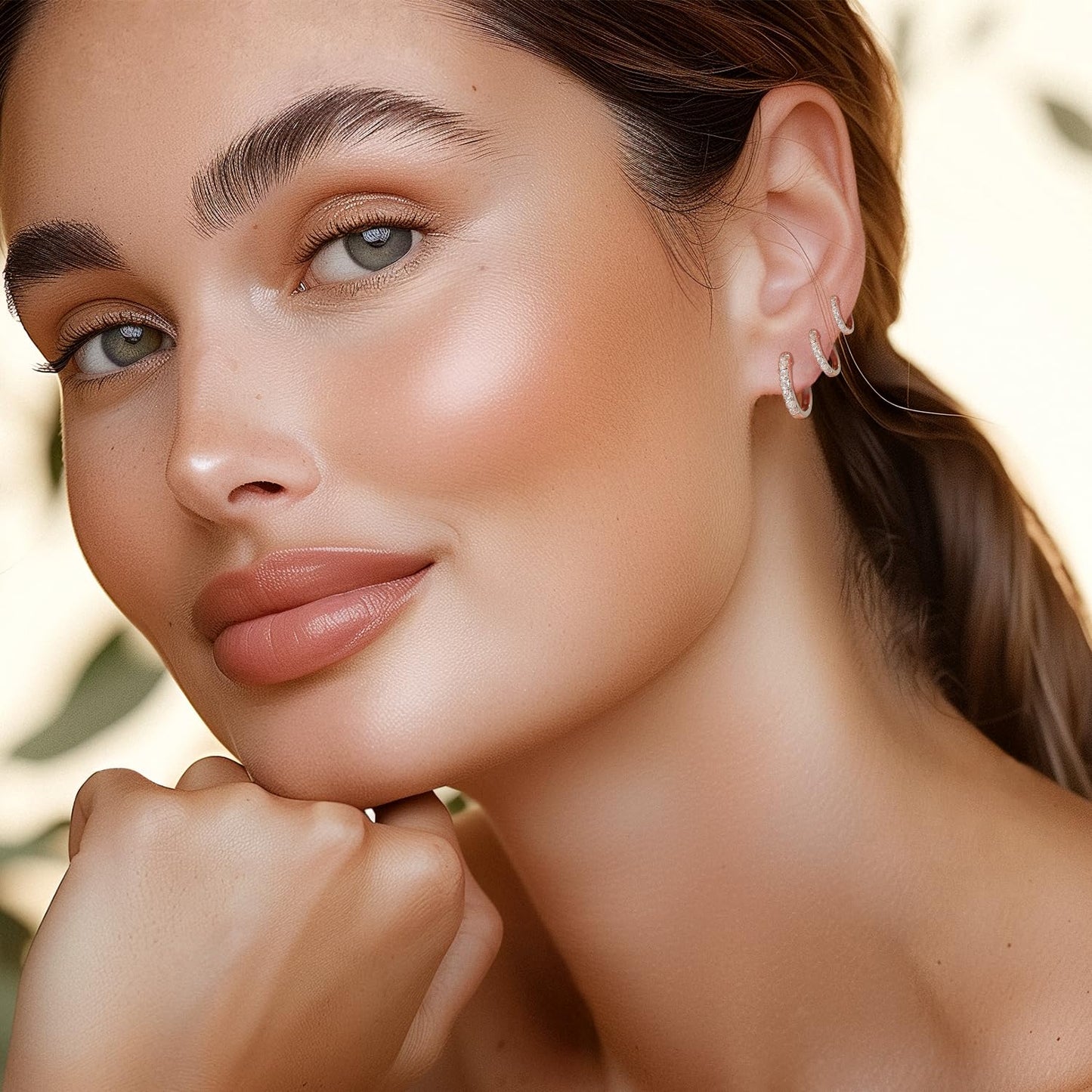 Agvana 0.78 Ct. Tw. Lab-Grown Diamond Hoop Earrings in Sterling Silver (D-E Color, VS Clarity) Fine Jewelry Anniversary Birthday Gifts for Women Her, Size 20MM