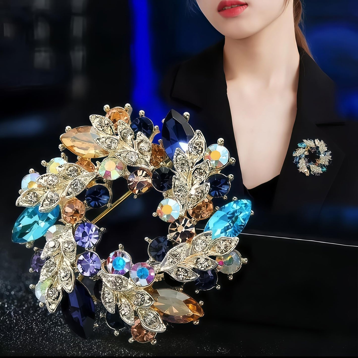 Yaximhozz 2pcs Rhinestone Brooch Pin for Women Dress Elegant Stylish Crystal Brooches Fashion Accessories Pins Lapel Boutonniere Ideas Wedding Christmas Birthday Jewelry Easter Gift (15 Bee/Colorful)