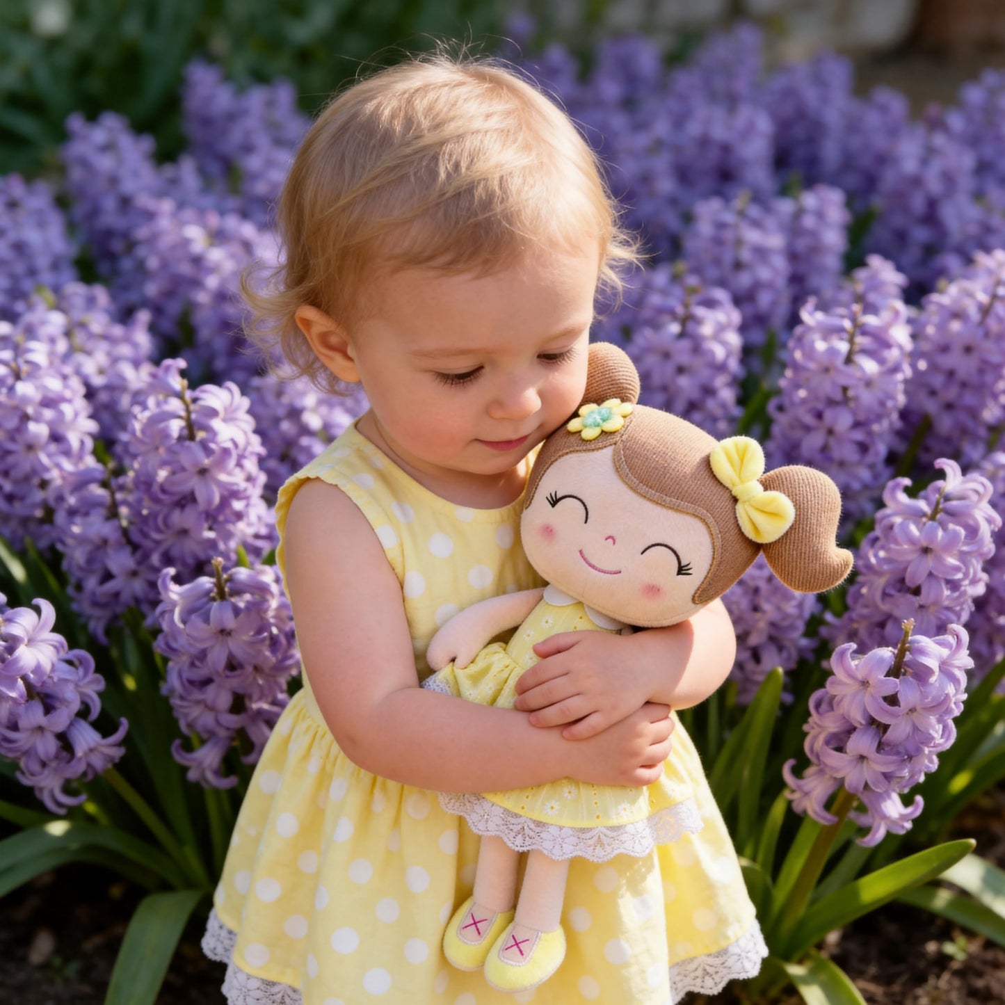 Gloveleya Baby Girl Spring Plush Doll – Soft Snuggle Doll, Cute Toddler Gift with Gift Box, First Baby Doll for Girls, Birthday, Christmas & Holiday Present