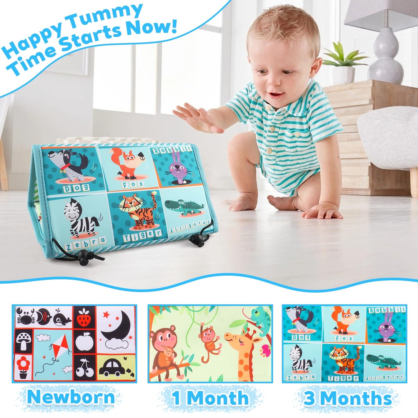 victob Baby Toys 0-6 Months - Tummy Time Baby Mirror Infant Toys - High Contrast Baby Toy for Newborn - Montessori Sensory Toy 0 2 3 4 5 6-12 Months Boy Girl Shower Gifts