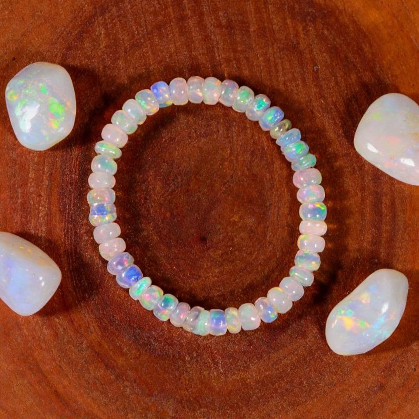 Embtrem Opal Menopause Bracelet for Women Natural Healing Crystal Bracelet for Anxiety Relief & Stress Reduction Health-Focused Gemstone Jewelry for Emotional Balance