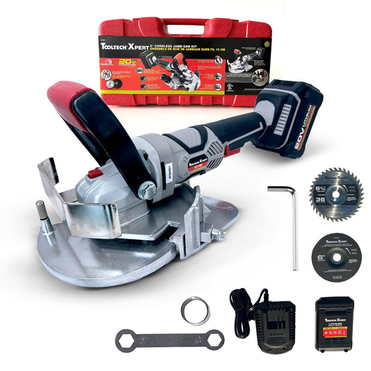 Tooltech Cordless Undercut Saw Jamb Saw Kit with Carbide Wood blade, Masonry Blade, Dust Port, Adjustable Height & Depth