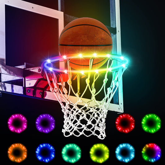 Ajerg LED Basketball Hoop Lights - Outdoor Rim Lights with 16 Colors, 7 Modes, Waterproof, Perfect for Adults Training and Games