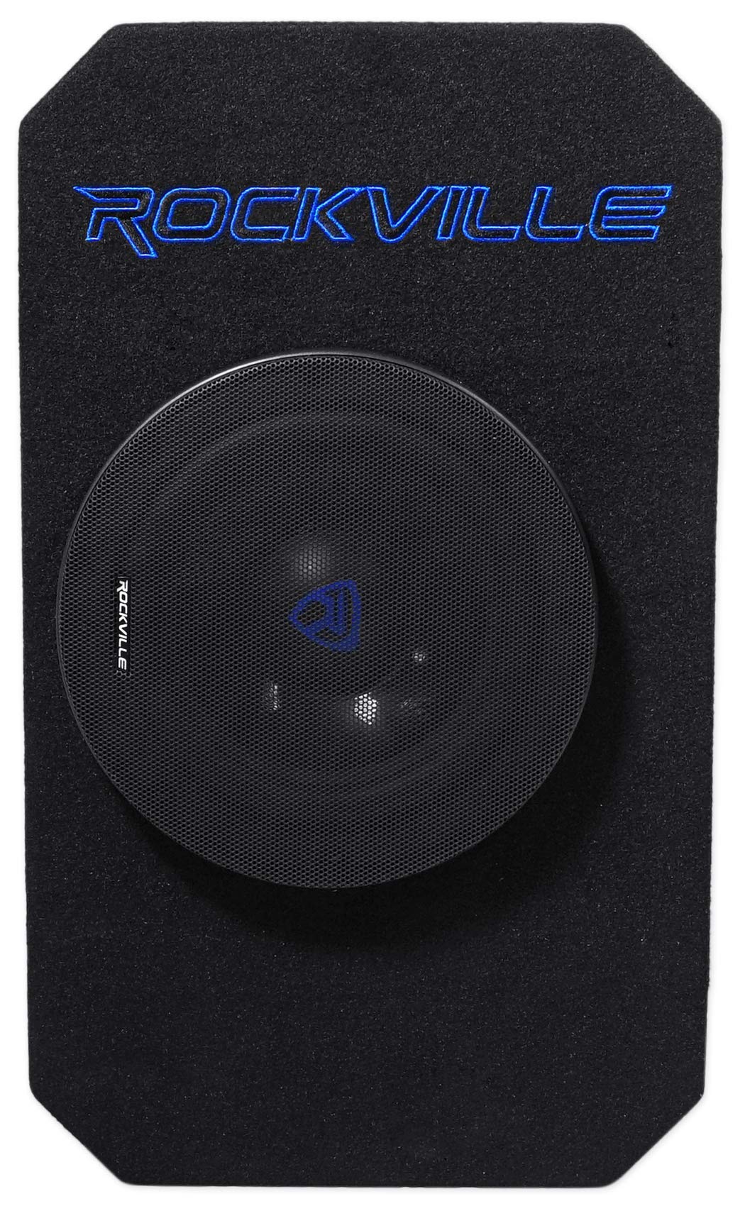 Rockville RMW8A 800W 8" Powered Truck Subwoofer, Class-D Amp, 4 Ohm, Slim Ported Enclosure, Remote Bass Control, Durable MDF with Grill, for Car Audio