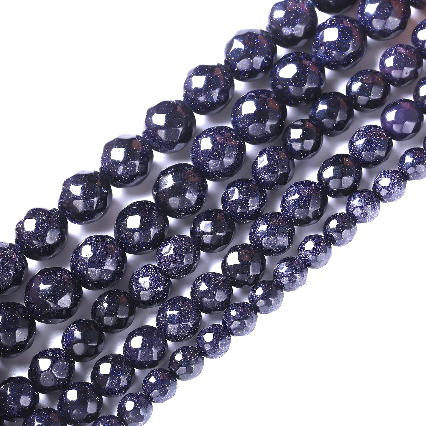 8mm 45pcs Natural Blue Sandstone Faceted Stone Beads for Jewelry Making DIY Bracelet Necklace Accessories 15" Energy Healing Power Stone Beads (Faceted Blue Sandstone, 8mm)