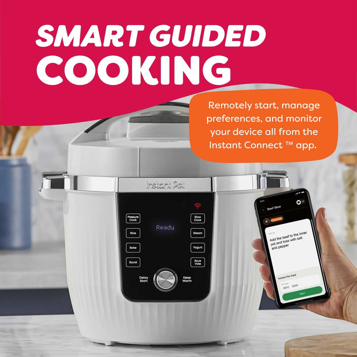 Instant Pot PRO Max Wi-Fi Smart 10-in-1 Pressure Cooker, Steamer, Saute, Warmer, Rice Cooker, Yogurt Maker, Sous Vide, Baker, NutriBoost - Includes App with 2000+ Recipes - 6 Quart