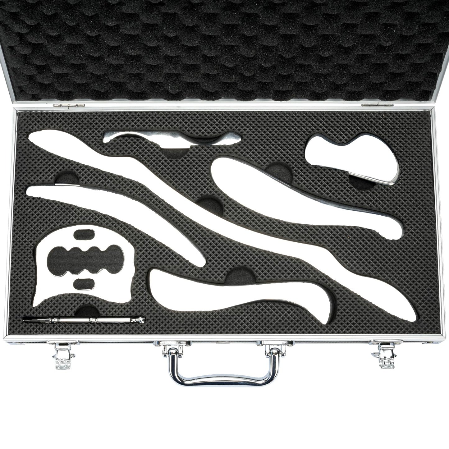 tonchean 8-Piece Muscle Scraper IASTM Tool Set, Gua Sha Scraping Massage Tool Set Stainless Steel Myofascial Release Tool Deep Tissue Massage Tool Set for Reduce Arms, Legs, Back, Shoulder Muscle Pain
