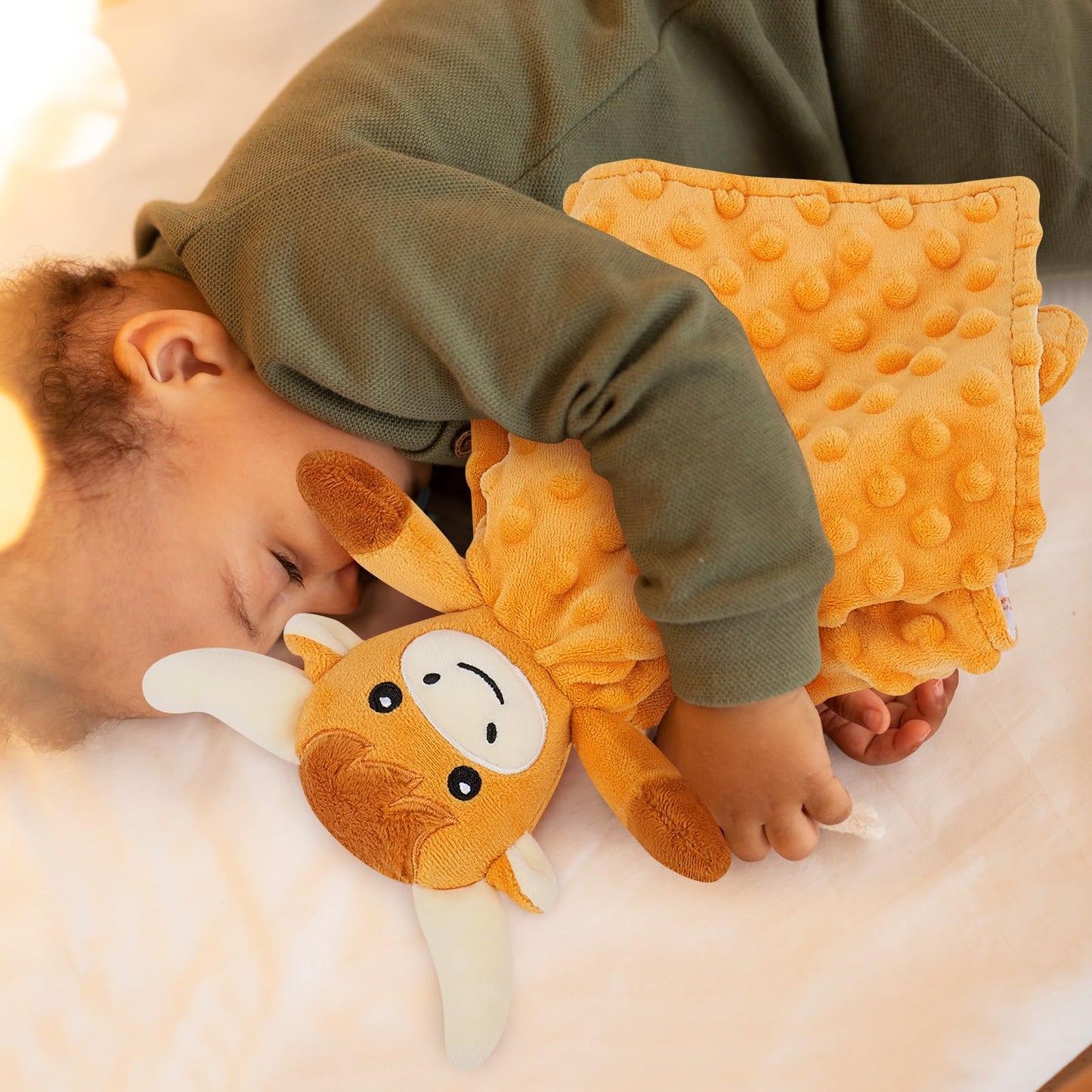 Sprinqdawin Loveys for Babies,Soft Baby Security Blanket for Newborn Infant Toddler Snuggle Toy Stuffed Animal,Lovey Highland Cow Security Blankets Baby Unisex for Gifts(Highland Cow,12.2in)