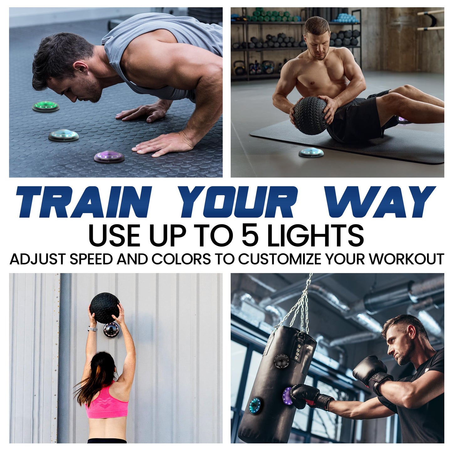 Reflexx RLT 2.1 Reaction Training Lights with TriPod's – Improve Reaction Time, Coordination & Focus – Adjustable Speed, Brightness & Sound Control – for Fitness, Rehab, Seniors & Athletes