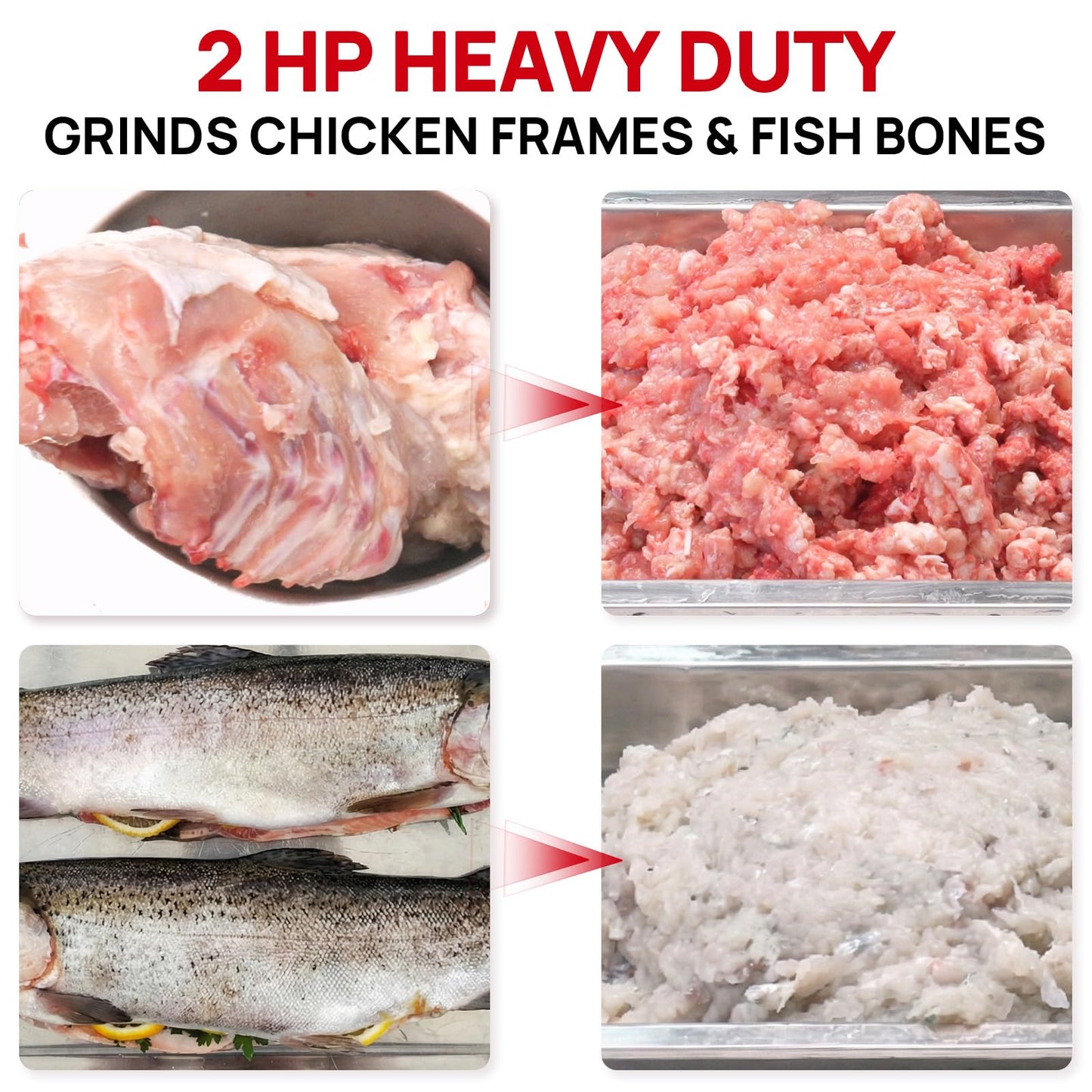 Commercial Meat Grinder #32, 2.0HP Heavy Duty Industrial Stainless Steel Meat Mincer, Sausage Stuffer with 2 Blades, 2 Plates & 3 Sausage Tubes, Meat Grinder Machine for Deer Processing,Pet Food