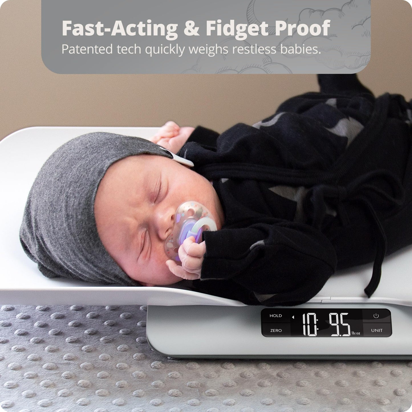 Greater Goods Digital Baby Scale with Tray – Accurate Infant & Toddler Weighing, Hold Function Helps with Baby Movement