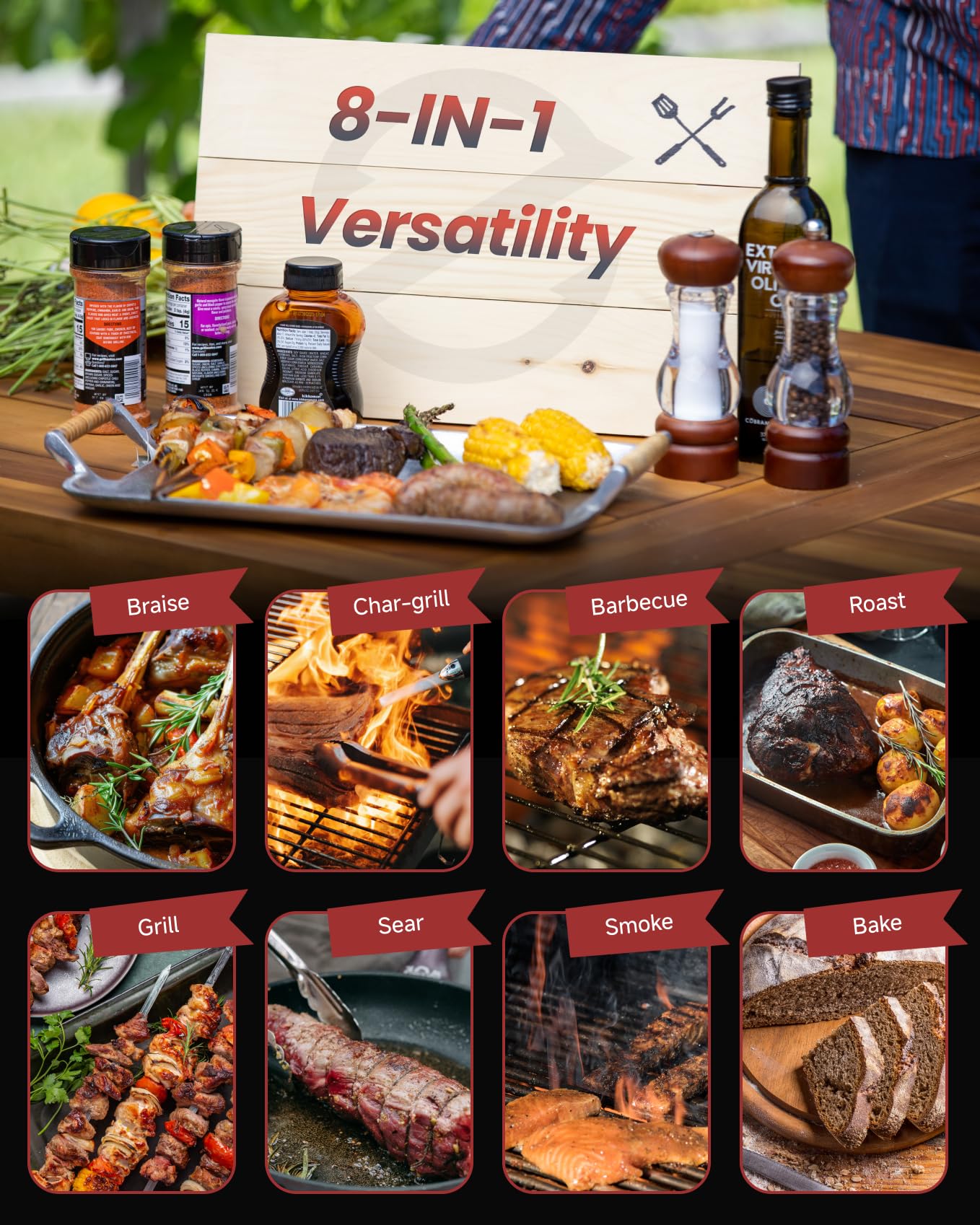 Z GRILLS 2026 Wood Pellet Grill & Smoker with PID V3.0 Controller, 459 Sq in Cook Area, Meat Probe, Foldable Shelf&Side Shelf, 8 in 1 BBQ Grill Outdoor Auto Temperature Control, Black, 450A