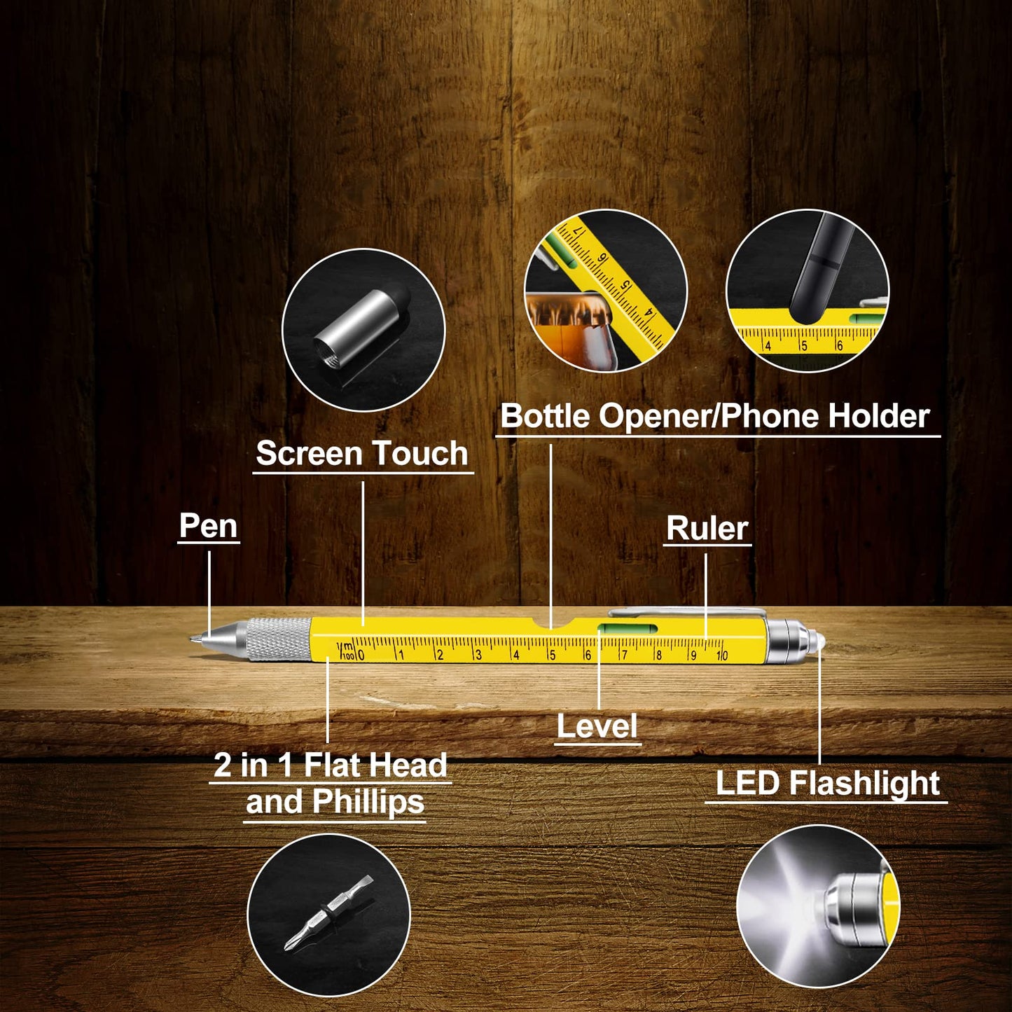 KEZKALS Gifts for Men, 9 in 1 Multitool Pen, Fathers Day Dad Gifts for Husband, Fathers Day Gift from Daughter, Birthday Gifts for Men Who Have Everything, Mens Gifts for Him Dad Grandpa, Cool Gadgets