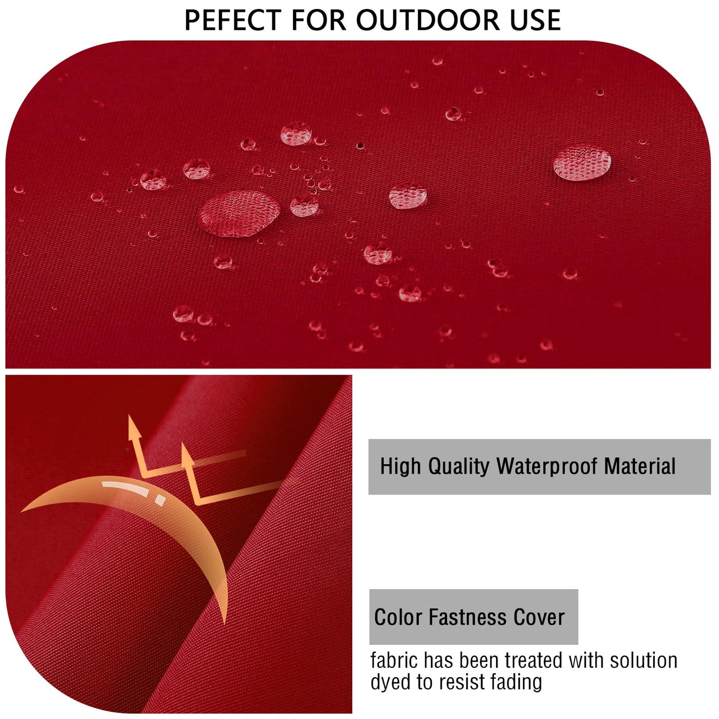 idee-home Outdoor Bench Cushion Waterproof, Bench Cushions for Outdoor Furniture, Patio Porch Swing Replacement Seat Pad with Ties for Garden Backyard, 45 x 18 Inch Red