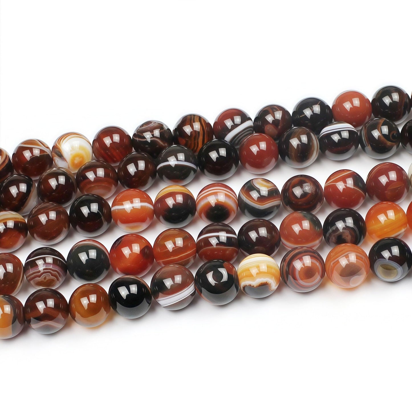 MJDCB Red Coffee Agate Beads Natural Agate Stone Round Loose Beads Ball Handmade Jewelry Bracelet Making DIY (6mm)