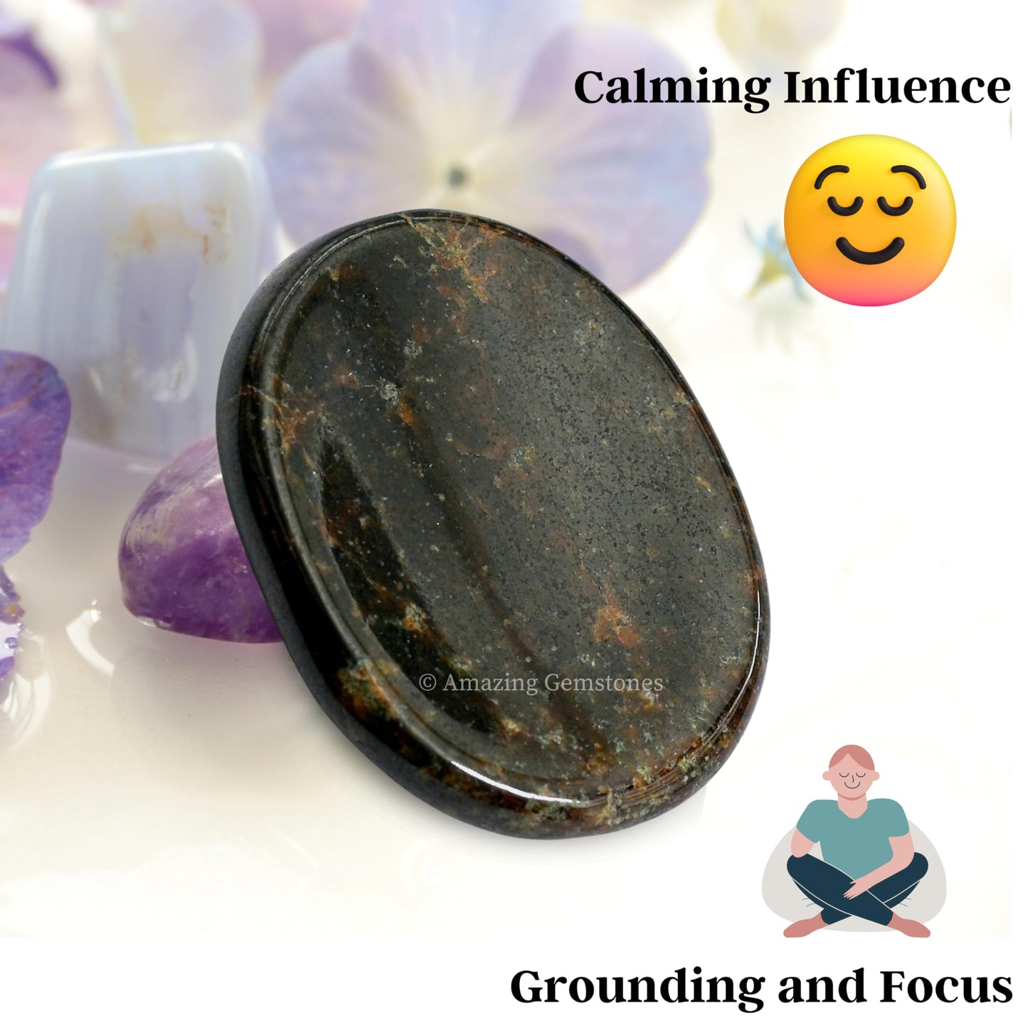 Amazing Gemstone Garnet Worry Stone Crystals and Healing Stones - Stones for Stress Relief - Piedra Crystal Fidget for Meditation, Relaxation - Unique Stocking Stuffers and Birthday Gift