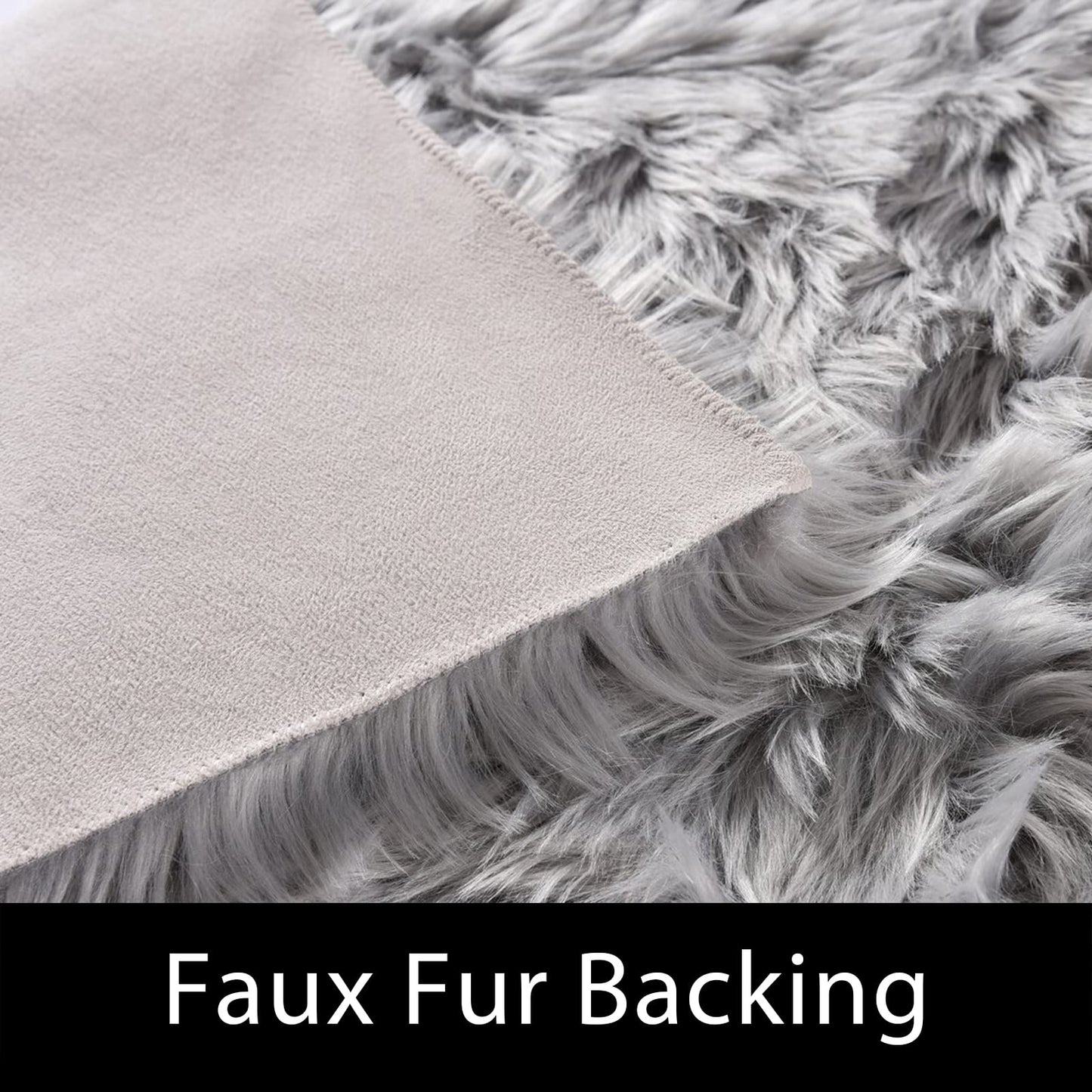 Latepis Small Rugs for Bedroom 2x3 Grey Faux Sheepskin Rug for Living Room Super Soft Rugs for Dorm Room Fluffy Rug for Bedroom Rectangle
