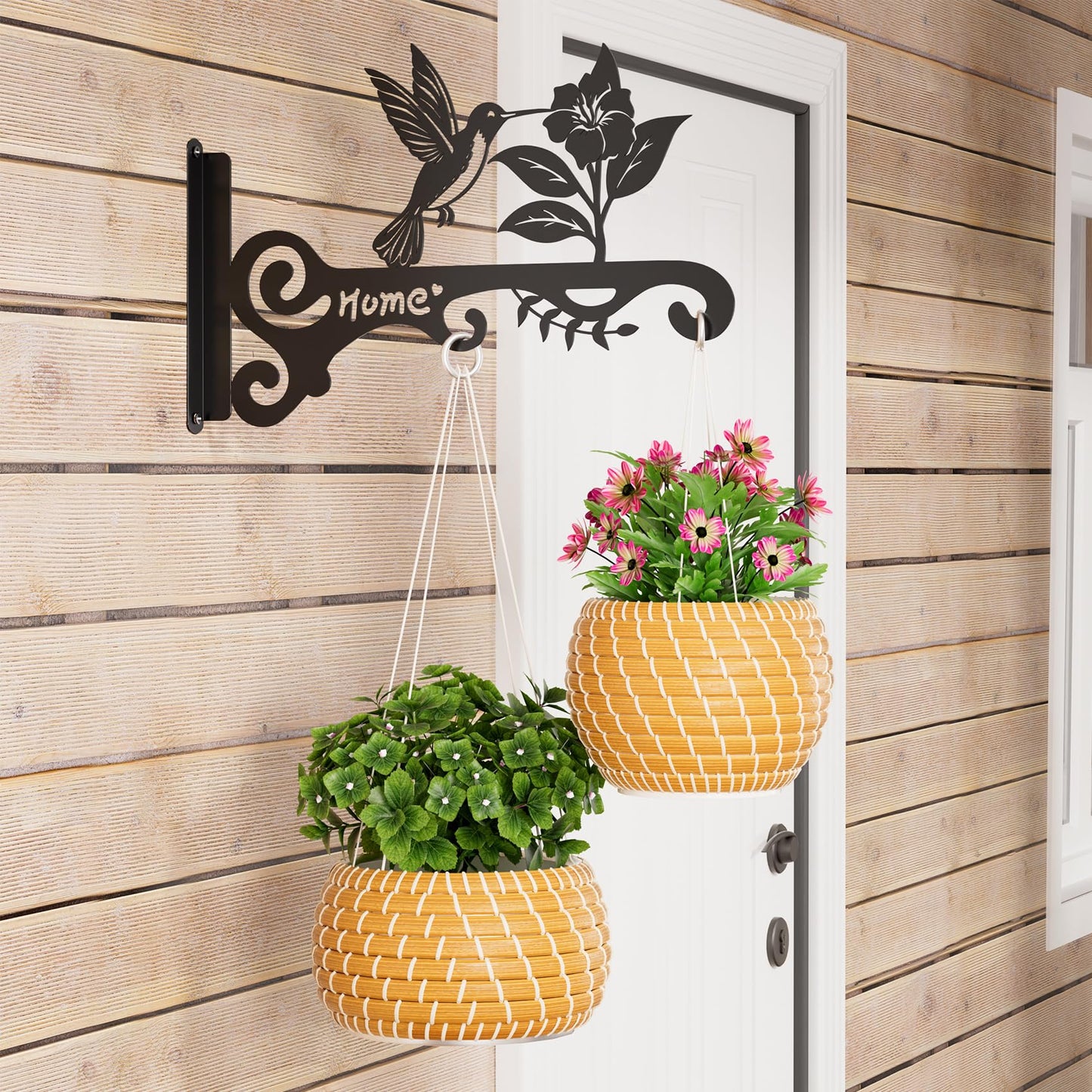BBTFAA Metal Plant Hooks (2-Pack) - Decorative Wall Hangers with Bird Design for Indoor & Outdoor Use - Hanging Brackets for Plants, Flower Baskets, Bird Feeders, Lanterns - Patio, Garden, Home Decor