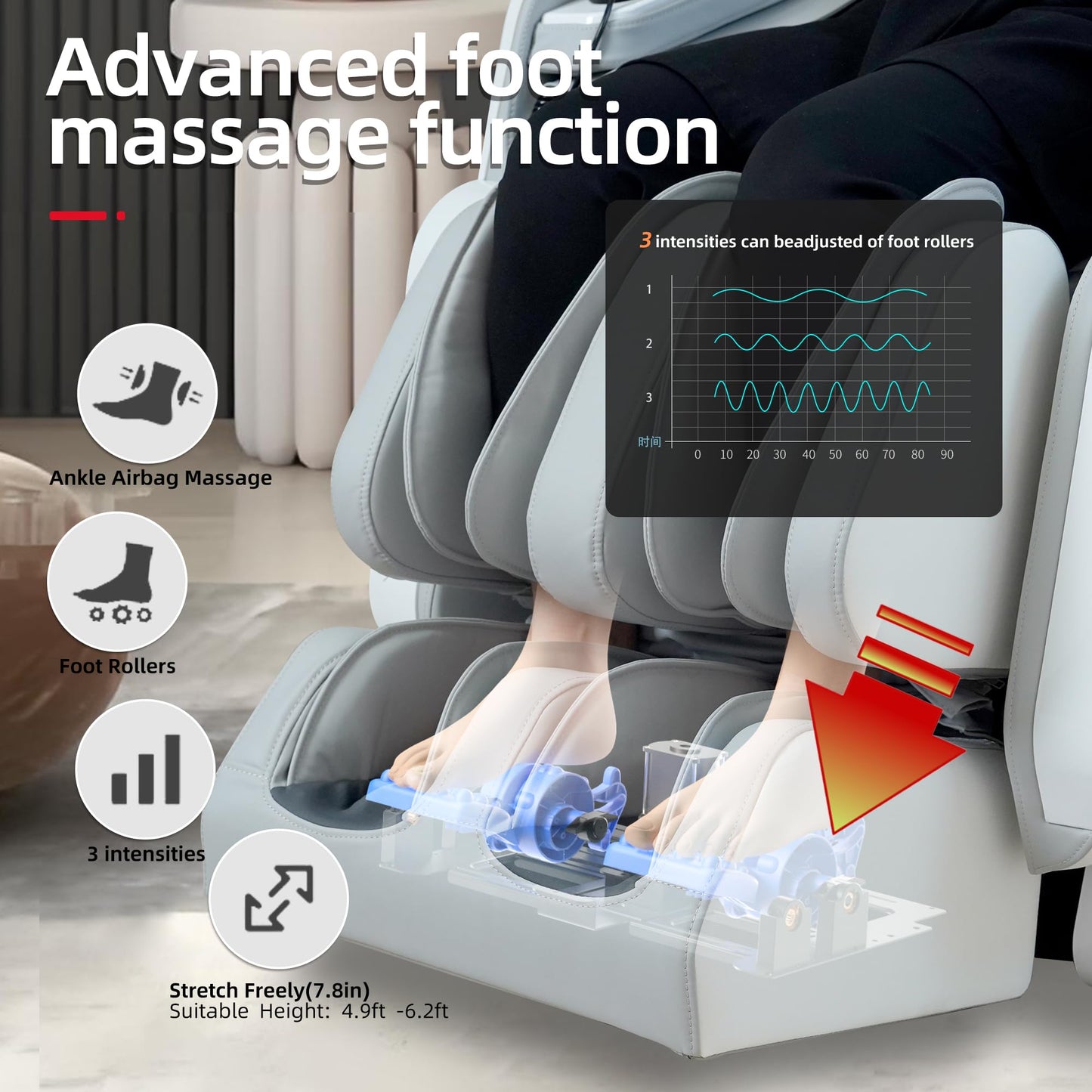 4D Massage Chair Full Body Zero Gravity SL-Track Real Relax Massage Chair Recliner-Shiatsu,Heat,Calf-Extension,20-Massage Technique,Thai Yoga Stretch,Foot Roller,AI Voice,Touch Screen,Wireless Charge