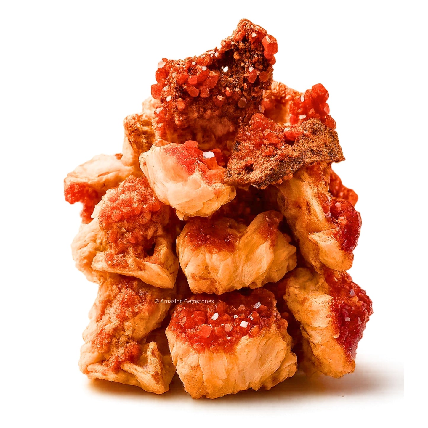 Amazing Gemstone Vanadinite Crystals and Healing Stones Mineral Specimen - Semi Precious Gem Stones - Healing Crystals Geode Clusters for Meditation, Chakra Balance, and Energy (S)