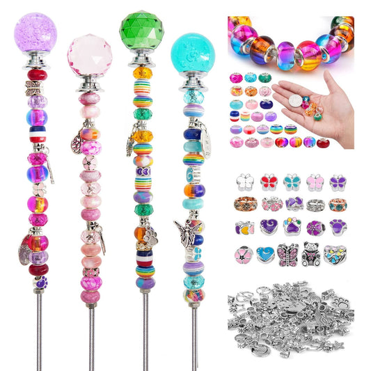 Handmade Beaded Garden Stakes – Set of 4 Decorative Crystal Plant Wands, Glass Suncatcher Ornaments for Potted Plants & Flower Beds, Unique Garden Gifts for Plant Lover & Mother’s Day – 12 Inch