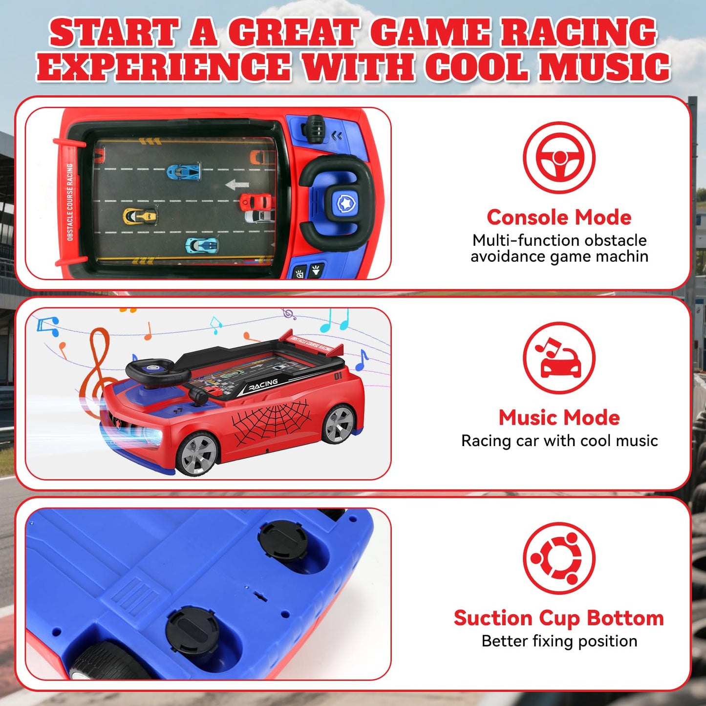 Mytothfy Musical Steering Wheel Racing Car Toy, Racing Adventure Car Steering Wheel for Toddler Kids, Toddler Simulated Driving Game Cars with Sound and Light, Xmas Birthday Gifts for Kids Ages 3+