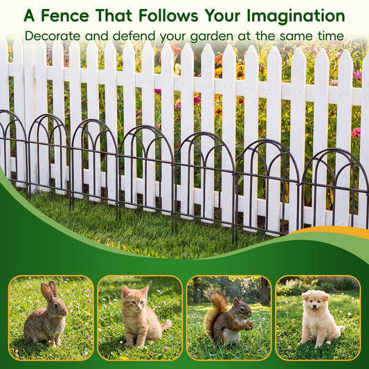 ArdeFentium 19 Pack Garden Fence Panels - 20.58ft x 17in (H) Garden Fence Animal Barrier Metal Fencing for Yard Decorative Garden Border Edging for Dogs No Dig Dog Fence for Outdoor Decor Flower Bed